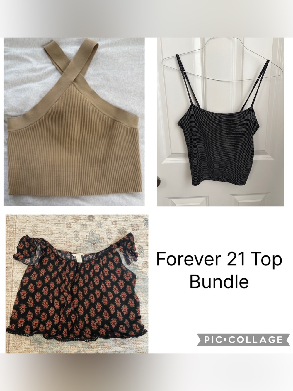 BUNDLE (3) Forever 21 Tank Tops Women’s Med/Large Going Out Floral Boho Casual